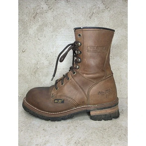 Ad Tec Work Boots Mens Sz 7M Brown Oil Tanned Leather Water Resistant 1427 Shoes - Picture 9 of 15